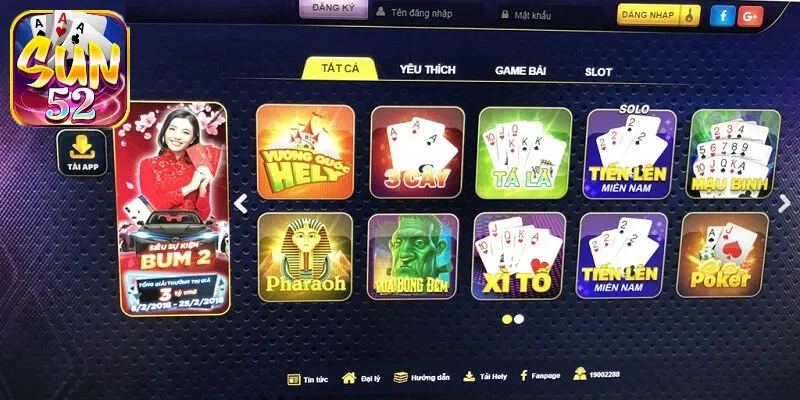 Hướng dẫn chơi top 5 game bài đổi thưởng SUN52