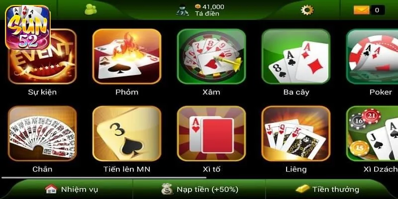 Tổng quan về game bài SUN52